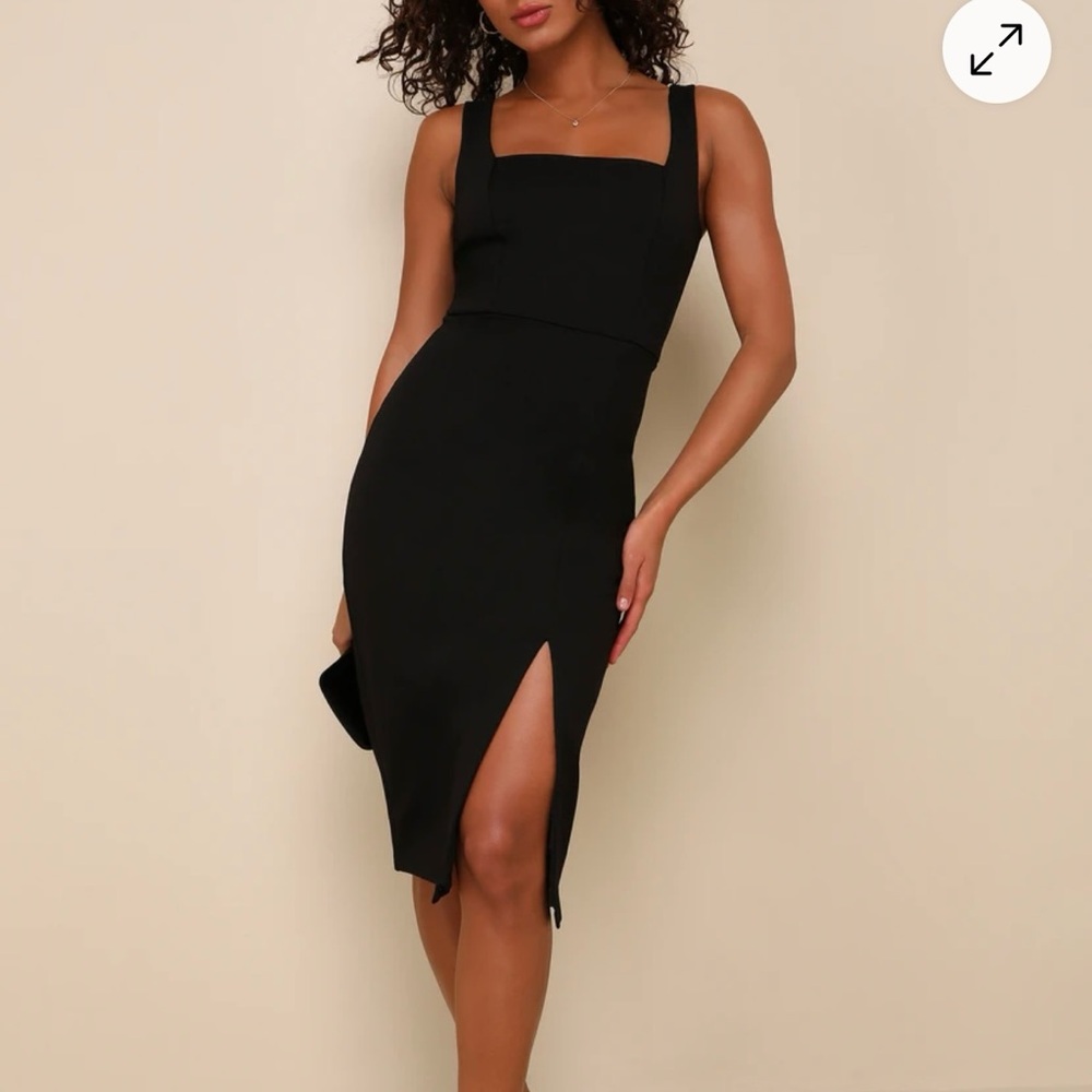 NEW Lulus Square Neck Black Dress Size Small